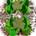 Two St. Patricks Day bows 4 inches each perfect for piggy tails