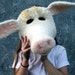 Needle felted cow mask