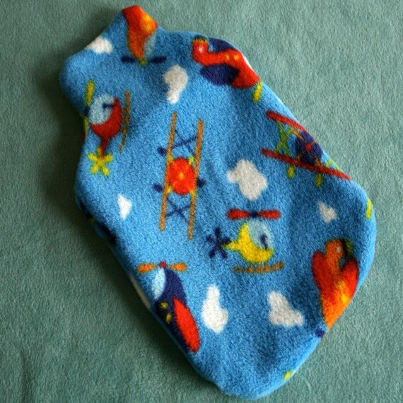 Handmade boy's hot water bottle cover