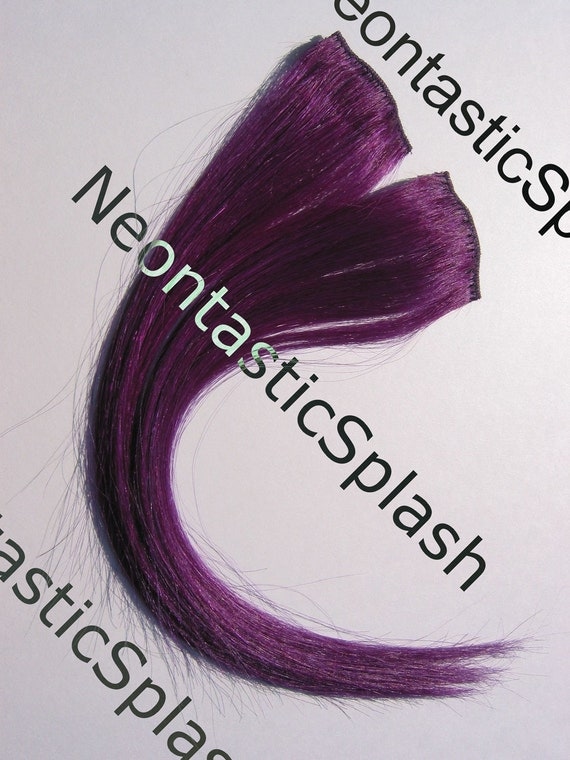 10 12 14 Vibrant Purple Hair Extensions Clip by NeontasticSplash