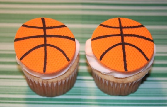 Fondant cupcake toppers Basketball Fondant cupcake toppers Basketball