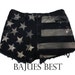 Raw Black American Flag Distress Shorts