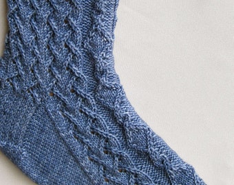 Knit Sock Pattern: Mirror Cable and Lace Socks