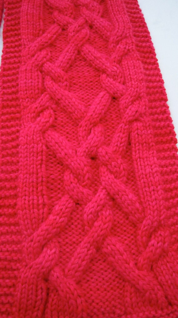 Knit Scarf Pattern: Cabled Scarf Knitting Pattern