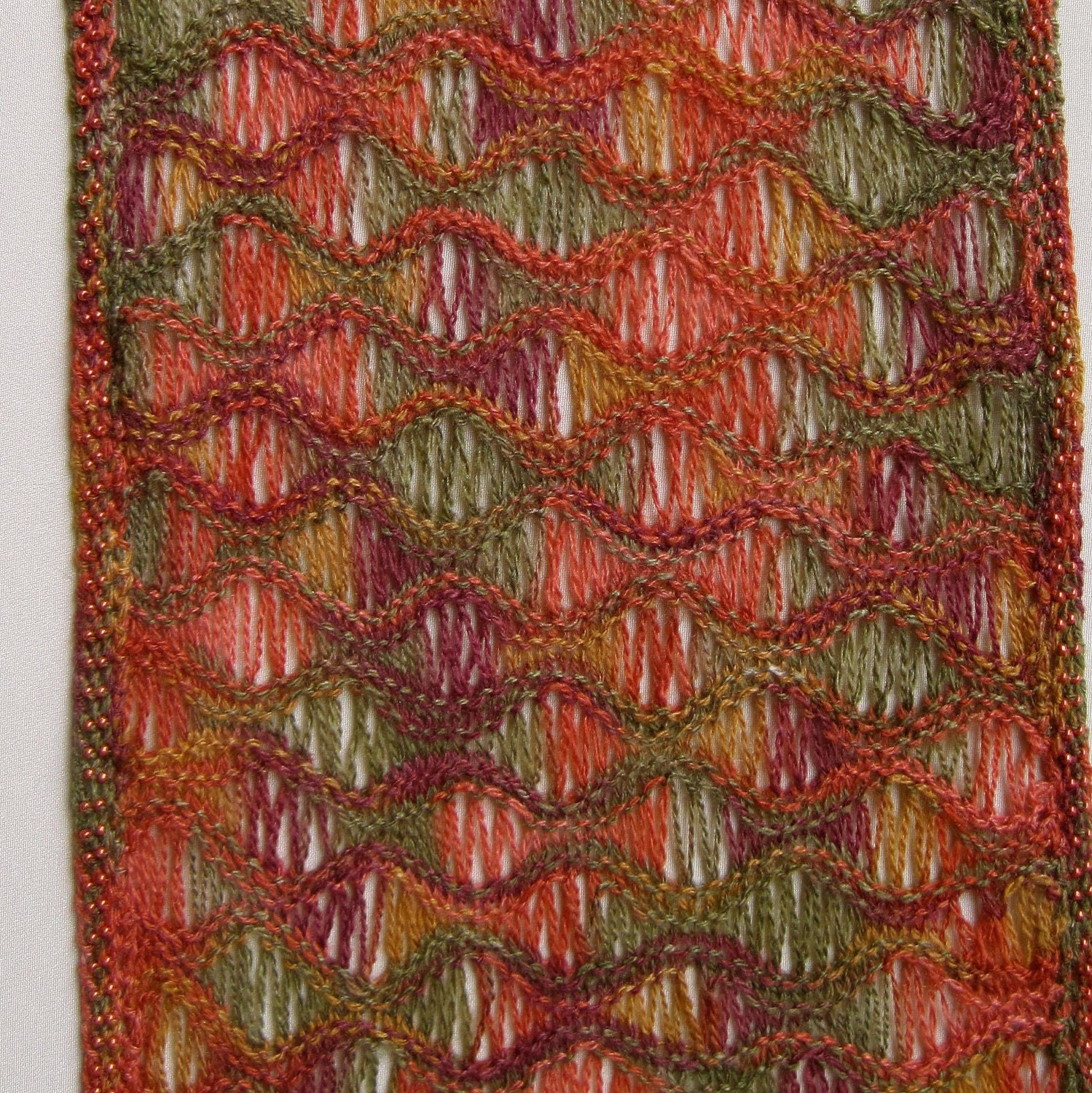 Knit Scarf Pattern: Beaded Lacy Scarf