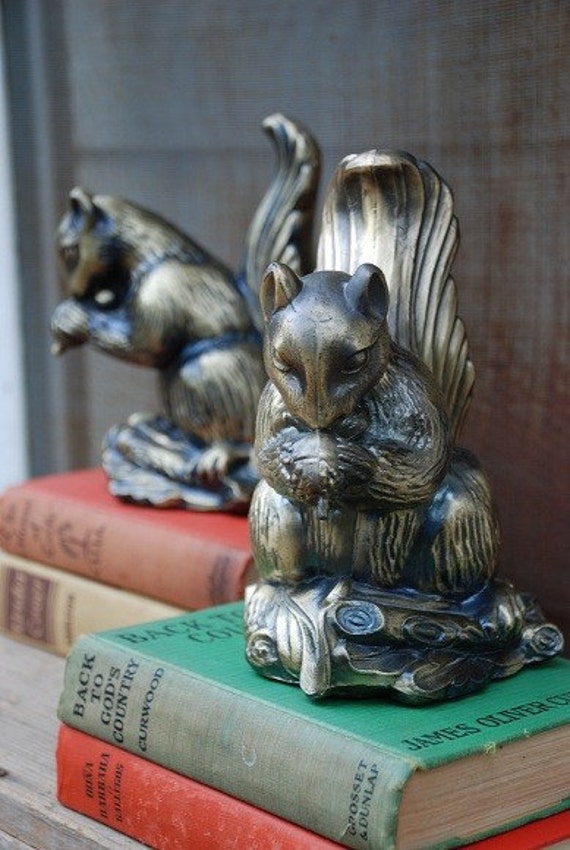 Squirrel Bookends Vintage by hulahoopvintage on Etsy