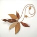 Earthy Tones Leather Feathers Necklace - Free Shipping