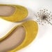 READY to SHIP ! 15% OFF ! Size 41 ---- Sunflower Yellow Soft Leather Handmade Ballet Flats