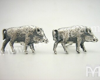 Sterling Silver Wild Boar Cufflinks