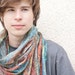 Felted Cobweb Scarf Unisex / Felt Wrap Shawl Women Men Colorful Fiber Art Gray Multicolor teamcamelot tbteam elitett