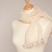 Linen Scarf Vintage French Lace Natural Vanilla Cream Beige Bridal Wedding OOAK eco friendly elitett dtteam teamcamelot tbteam