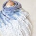 Silk Wool Scarf Fiber Art nuno felted Cobweb Shawl Bird Wings White Blue Periwinkle Abstract Texture OOAK teamcamelot elitett tbteam