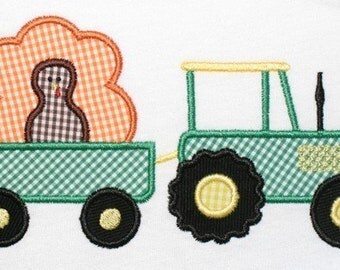 Tractor with Turkey Applique Design