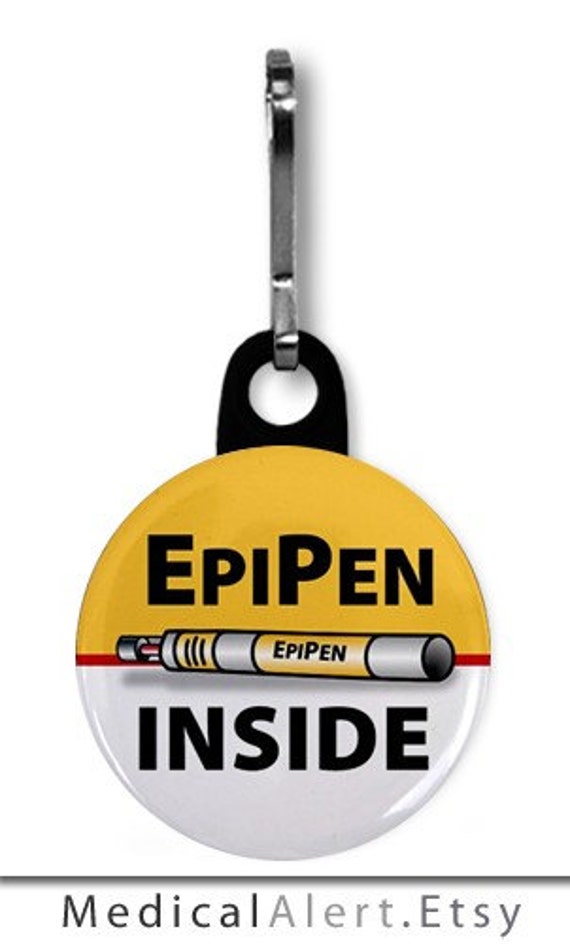 EPIPEN INSIDE Medical Alert 1 inch Zipper Pull by MedicalAlert