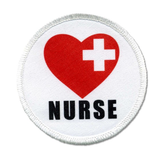 Items similar to Love Nurse Red Heart White Cross Symbol Merrowed Edge ...