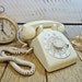 Vintage White Telephone - Rotary Dial