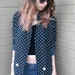 white black Polka Dot boyfriend blazer jacket
