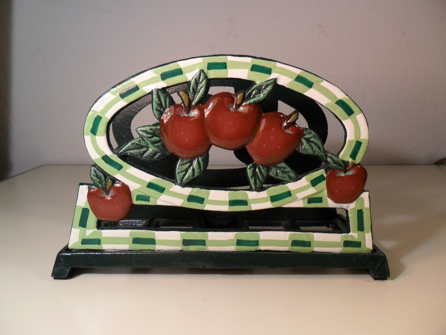 Wrought Iron Apple Napkin Holder by oldbittersweet on Etsy