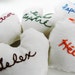 Personalized Name Christmas Ornaments. Set of Four. Any Color. Red. Blue. Green. Orange. Purple. Christmas.