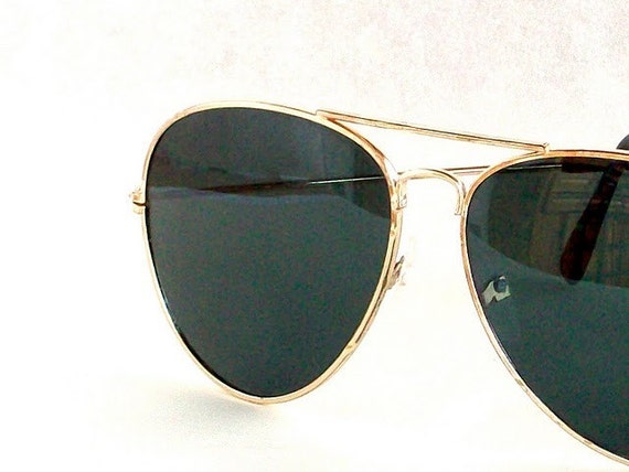 Gold Aviator Sunglasses Frames Vintage 80's Never Worn