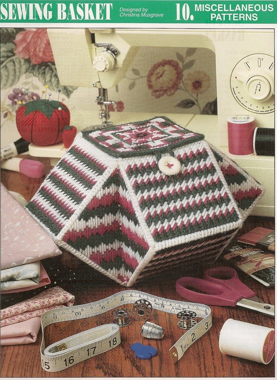 Items similar to Sewing Basket Plastic Canvas Pattern on Etsy