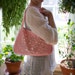 Corduroy Purse in Sweetheart Pink with Vintage Pearl Buttons