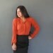 70s Pumpkin Secretary blouse