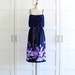 Vintage Dress, 1970s Summer Dress Tropical Floral Print Spaghetti Strap Dress, size Medium