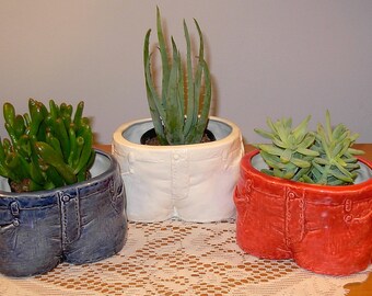 Popular items for blue jeans planter on Etsy