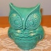 Hootie - Ceramic Owl Planter - Vintage Design - Sea Mist Green