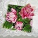 Vintage Pink Roses Hankie and Velvet Millinery Corsage Gift Set