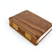 handmade journal - unique wood book black walnut - wedding guest book - brown yellow fall - ready to ship