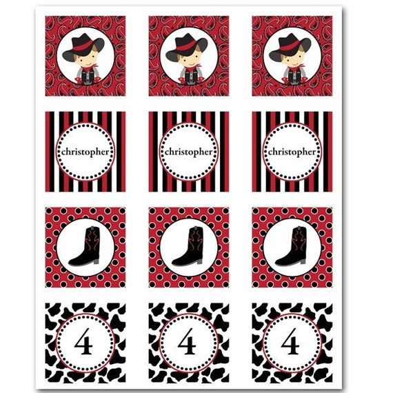 Cowboy Printable Cupcake Toppers and Wrappers