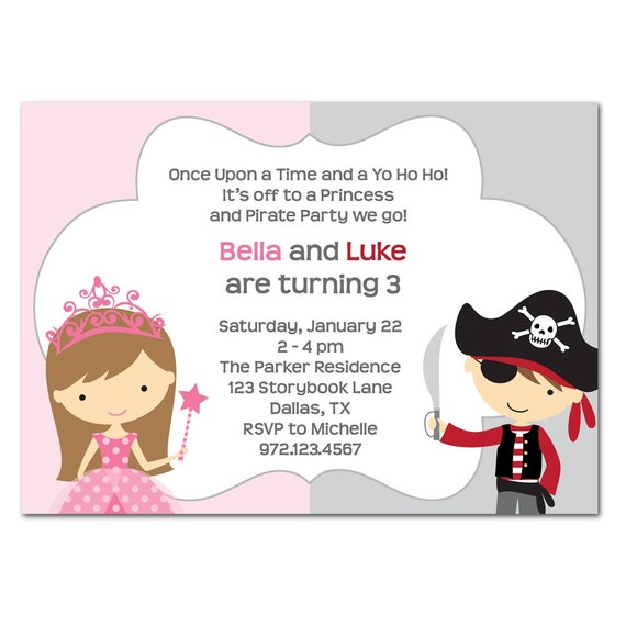 Printable Princess And Pirate Party Invitations 7