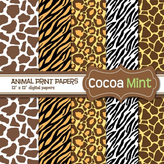 Animal Print Digital Papers Il_570xn