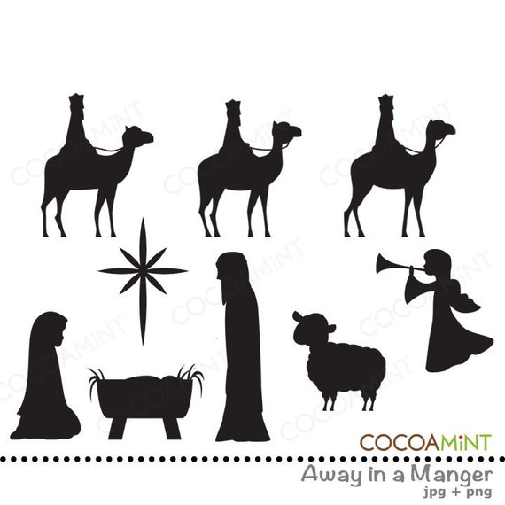 Away in a Manger Christmas Clip Art Il_570xn