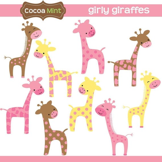 Girly Giraffes Clip Art Il_570xn