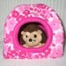 Pink Flowers Free Standing Hedgie Hut Rat Small Animal