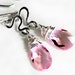 ON SALE Light Rose Swarovski Teardrop and Sterling Earrings