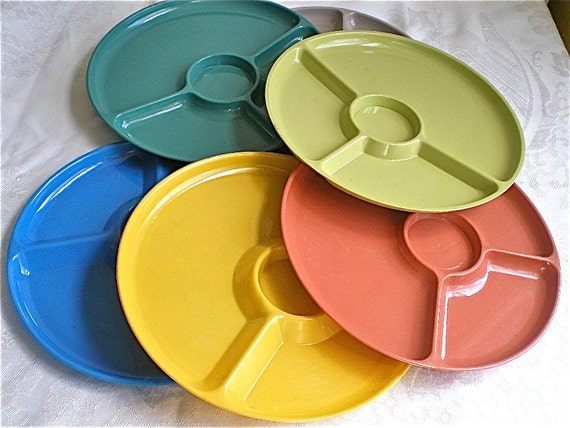 Patio Plates Picnic Plates 1960 Plastic Colorful