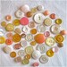 Buttons, Vintage, Pink, Celluloid, MOP, Rhinestone, Glass, Yellow, Vintage Plastic, group of 50