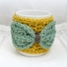 SALE 50% OFF Crochet Cozy Coffee Cup Mug Orange with Crochet Bow