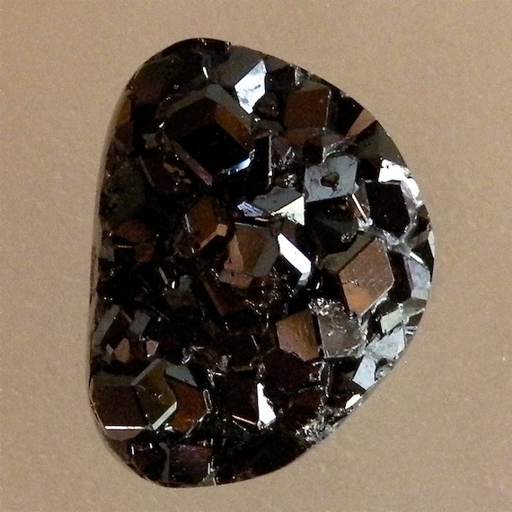 Andradite Black Crystal 100 Natural Hand Cut Cabochon