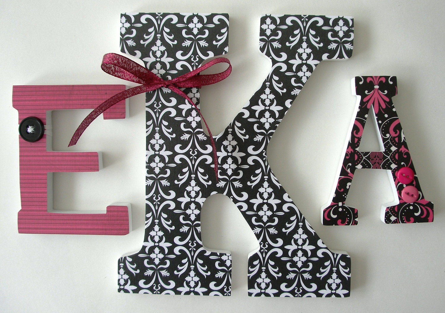 Monogram Custom Decorated Wooden Letters by LetterLuxe on Etsy