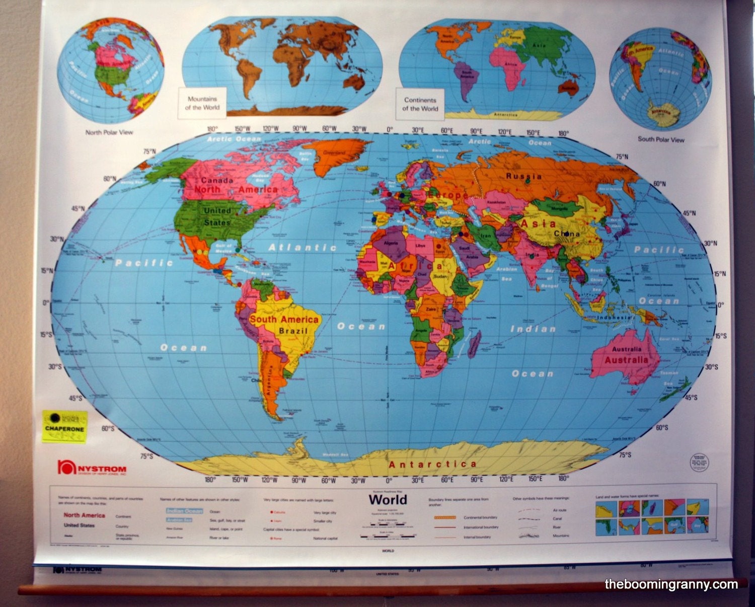 Nystrom World & United States Pull Down School Map Markable