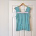 1970s Vintage Robins Egg Blue Summer Top by Connies Blouse