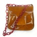 1960s Vintage Caramel Patent Leather Saber Designer Handbag