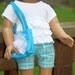 American Girl Doll Clothes-Blue and White Short and Top Set including Totebag