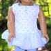American Girl Doll Clothes-Blue and White Polka Dot Short Dress with Leggings