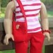American Girl Doll Clothes-Red and White Summer Outfit including Handmade Espadrilles